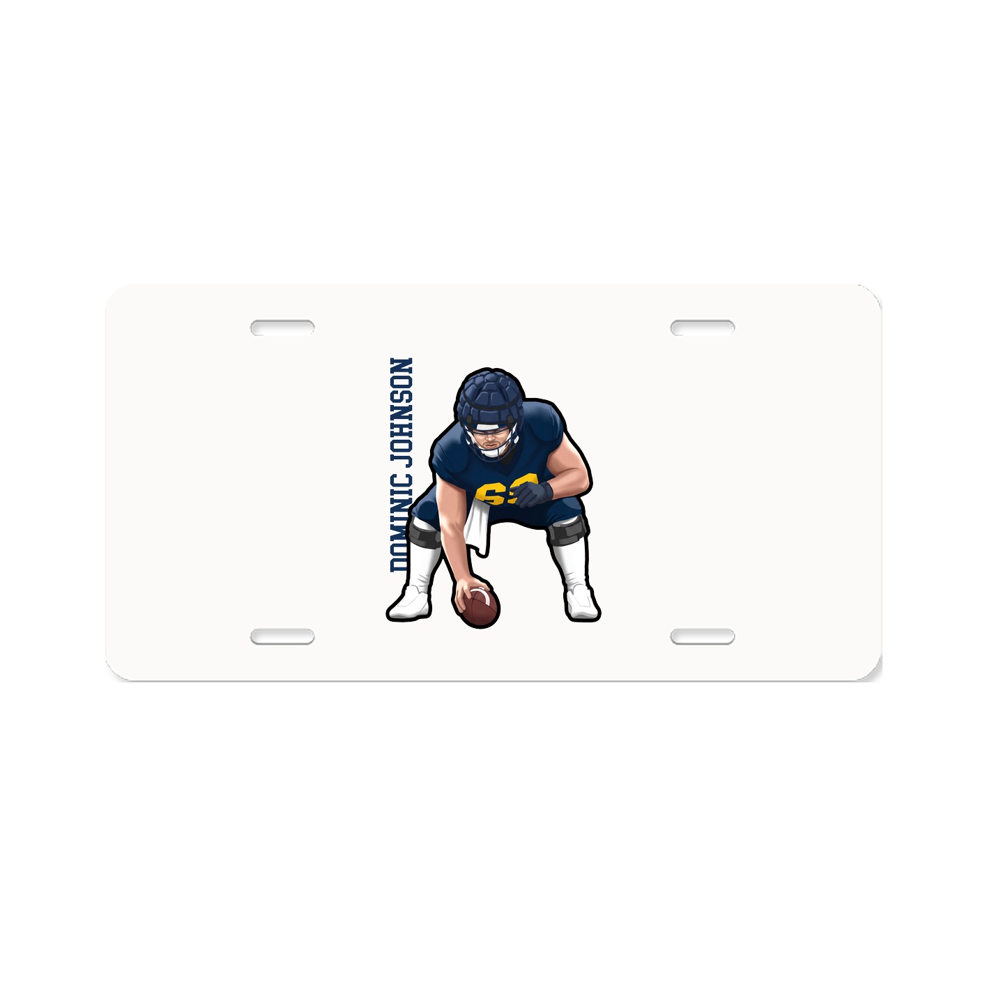 License Plate — Name Vertical in Classic