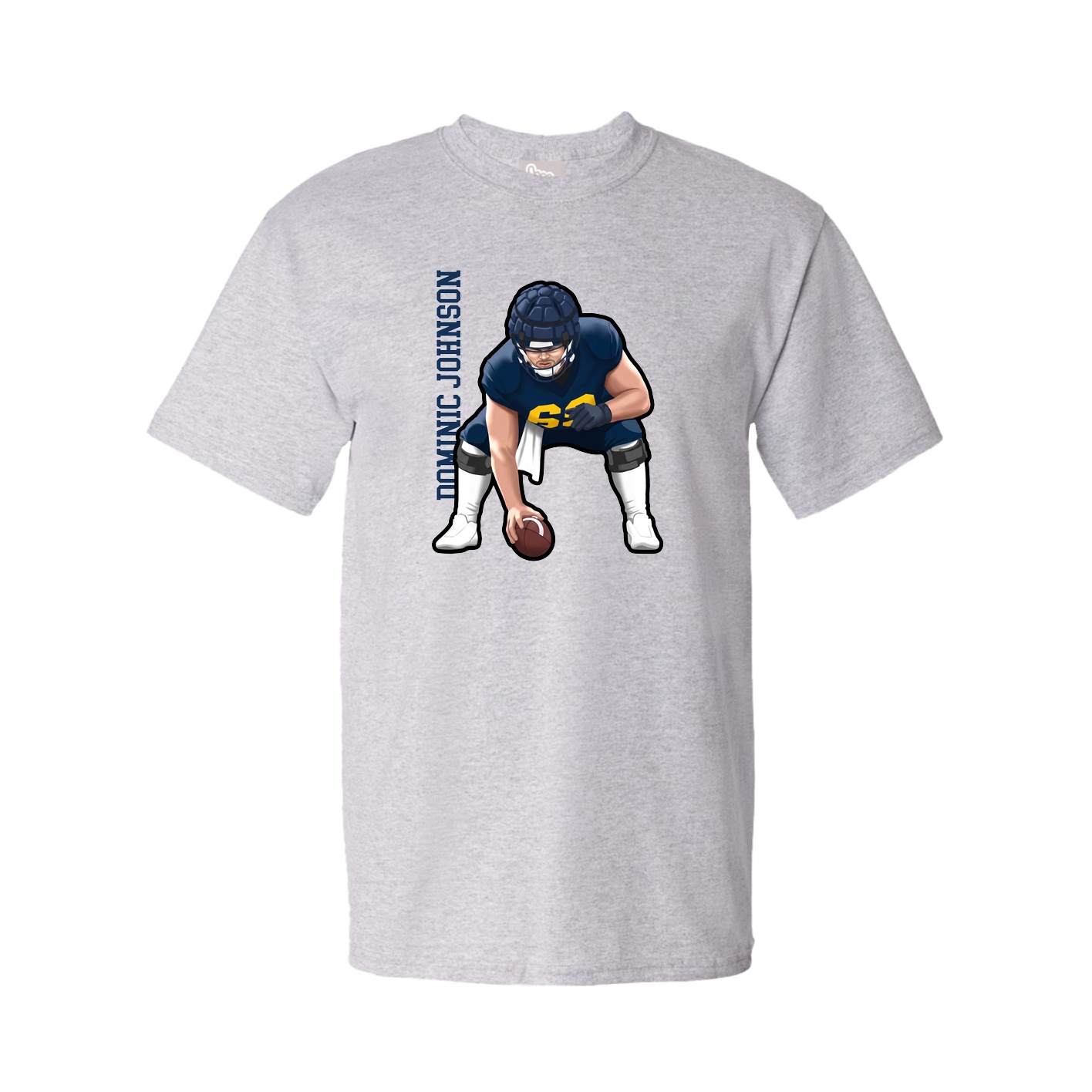Tee — Name Vertical in Grey