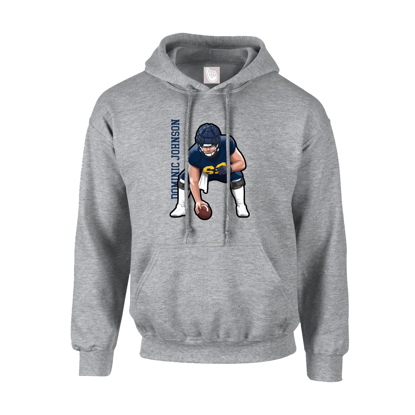Hoodie — Name Vertical in Grey