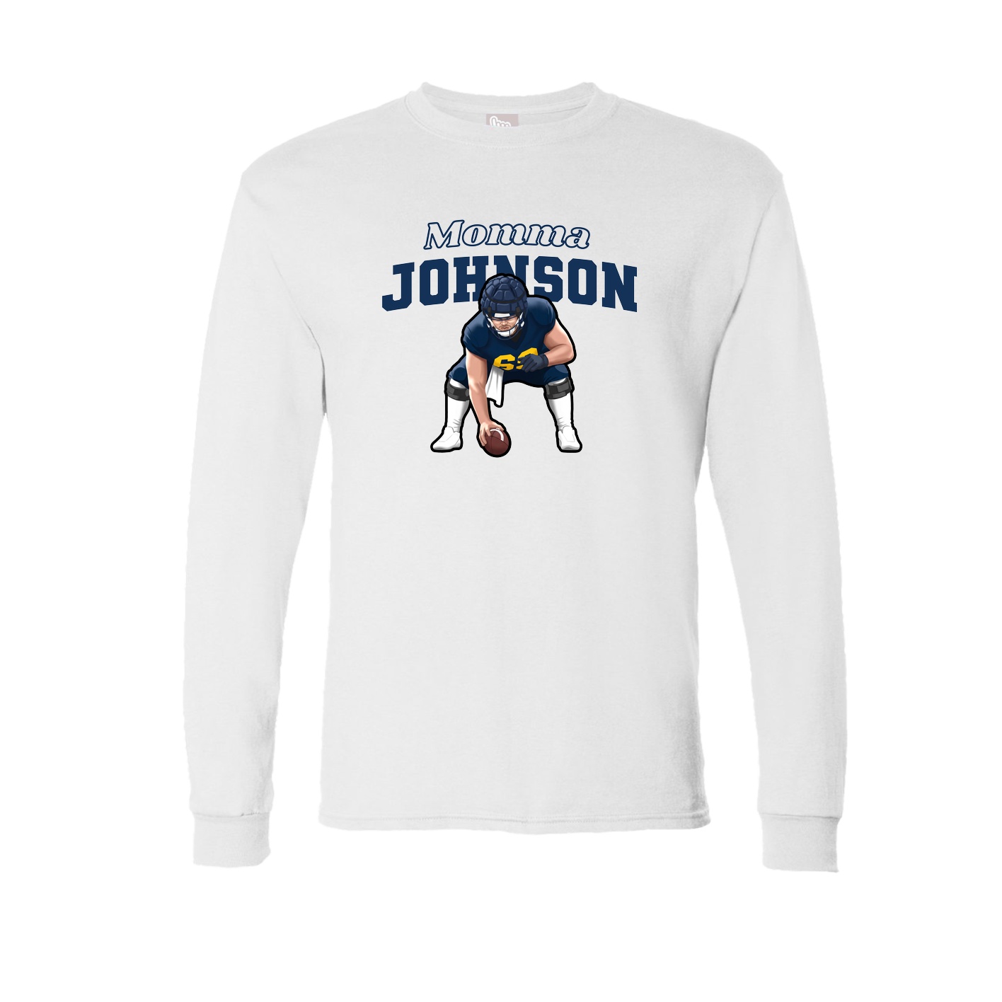 Long Sleeve Tee — Mothers Day Block in White