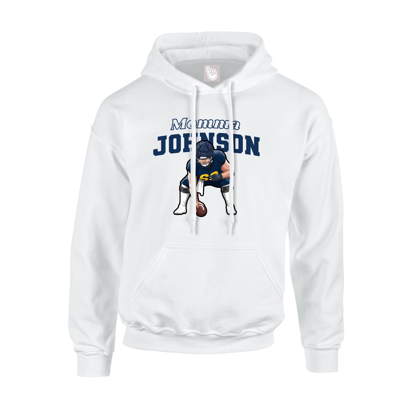 Youth Hoodie — Mothers Day Block in White