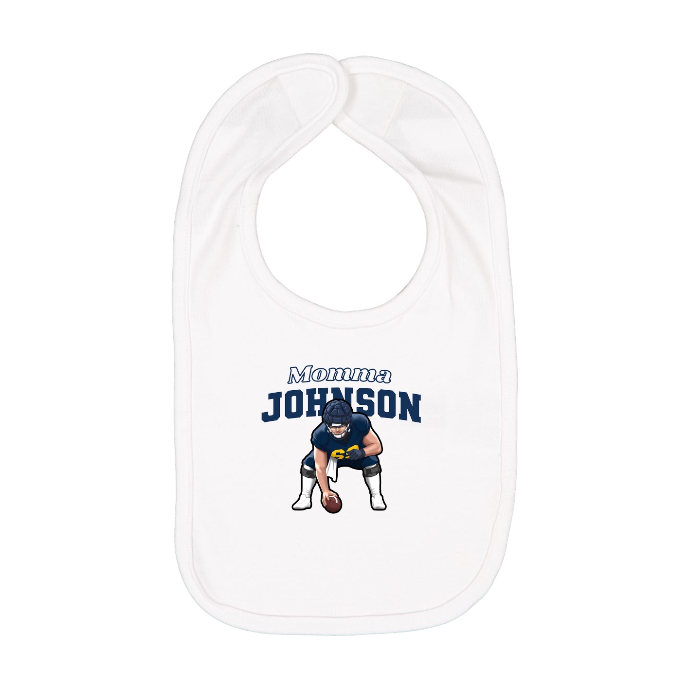 Infant Bib — Mothers Day Block in White