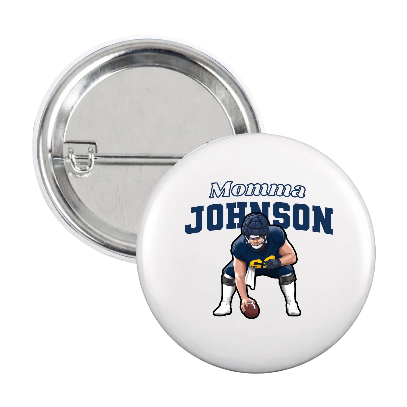 Game Day Button — Mothers Day Block in White