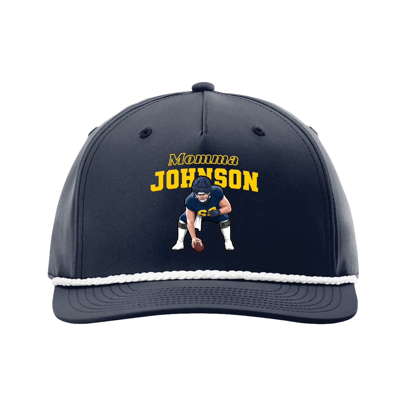 Five-Panel Classic Rope Cap — Mothers Day Block in Navy