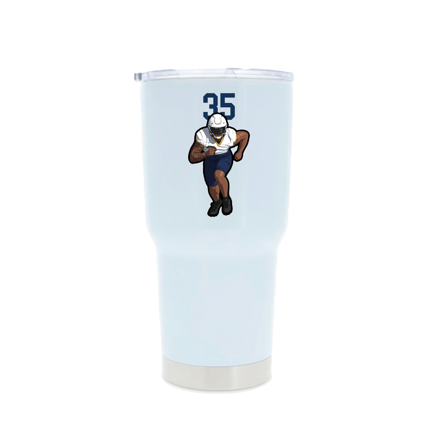 30oz Stainless Steel Tumbler — Number Top in White