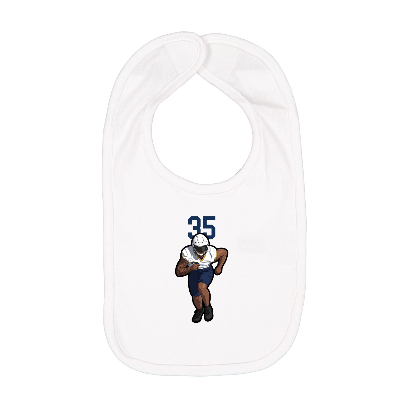 Infant Bib — Number Top in White