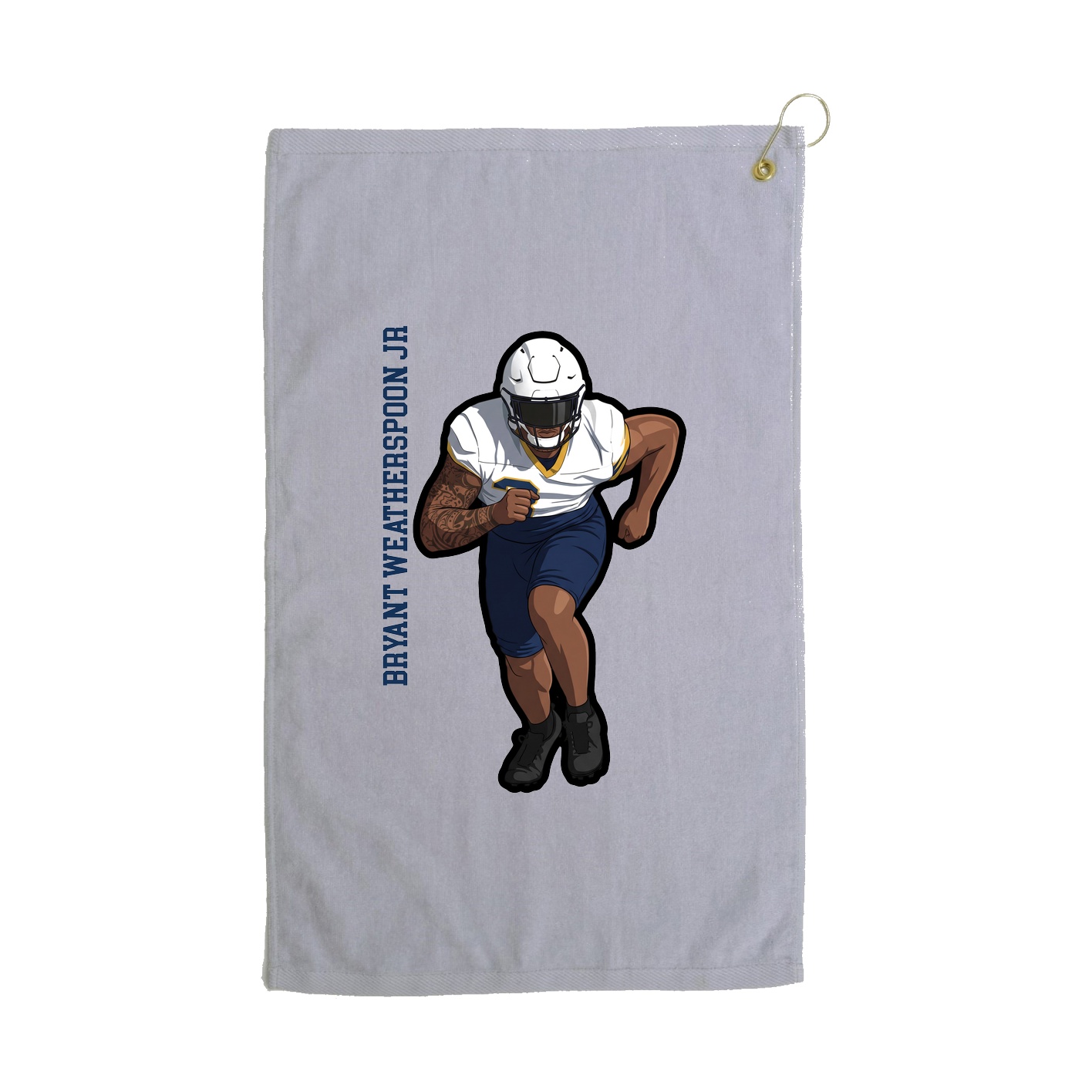 Golf Towel — Name Vertical in Grey