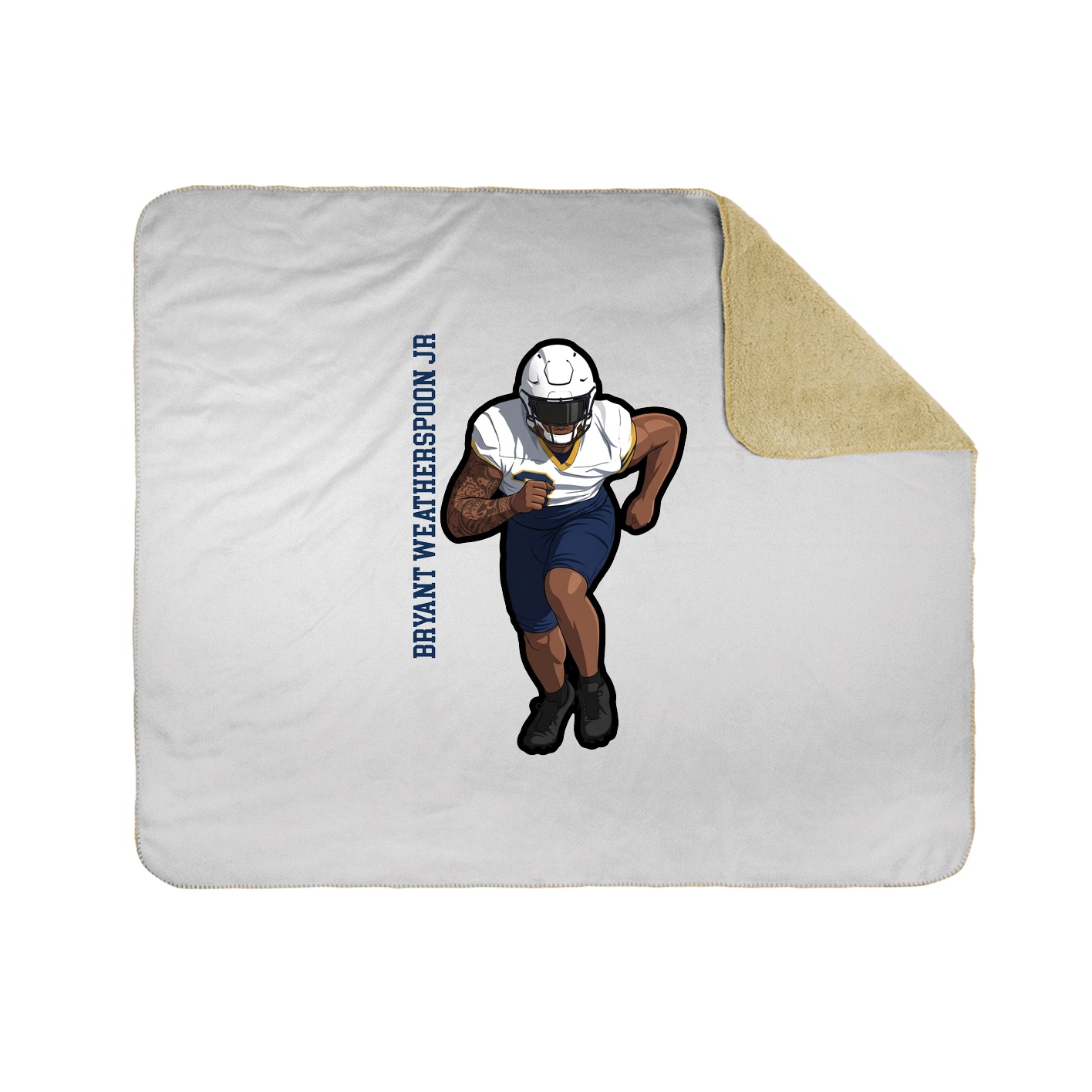 Throw Blanket — Name Vertical in White