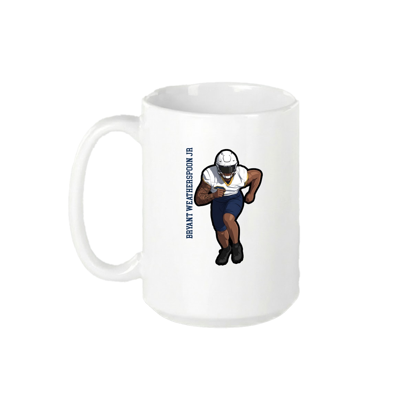 15oz Coffee Mug — Name Vertical in White