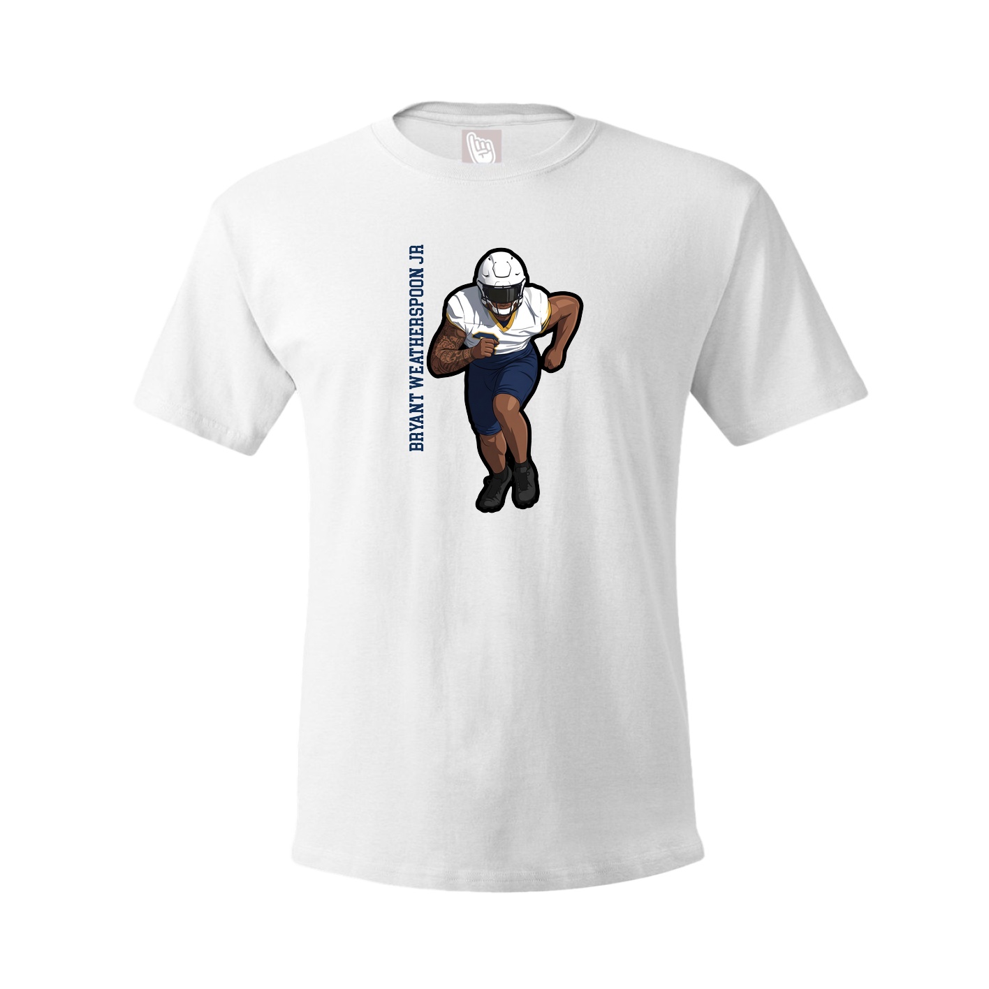 Tee — Name Vertical in White