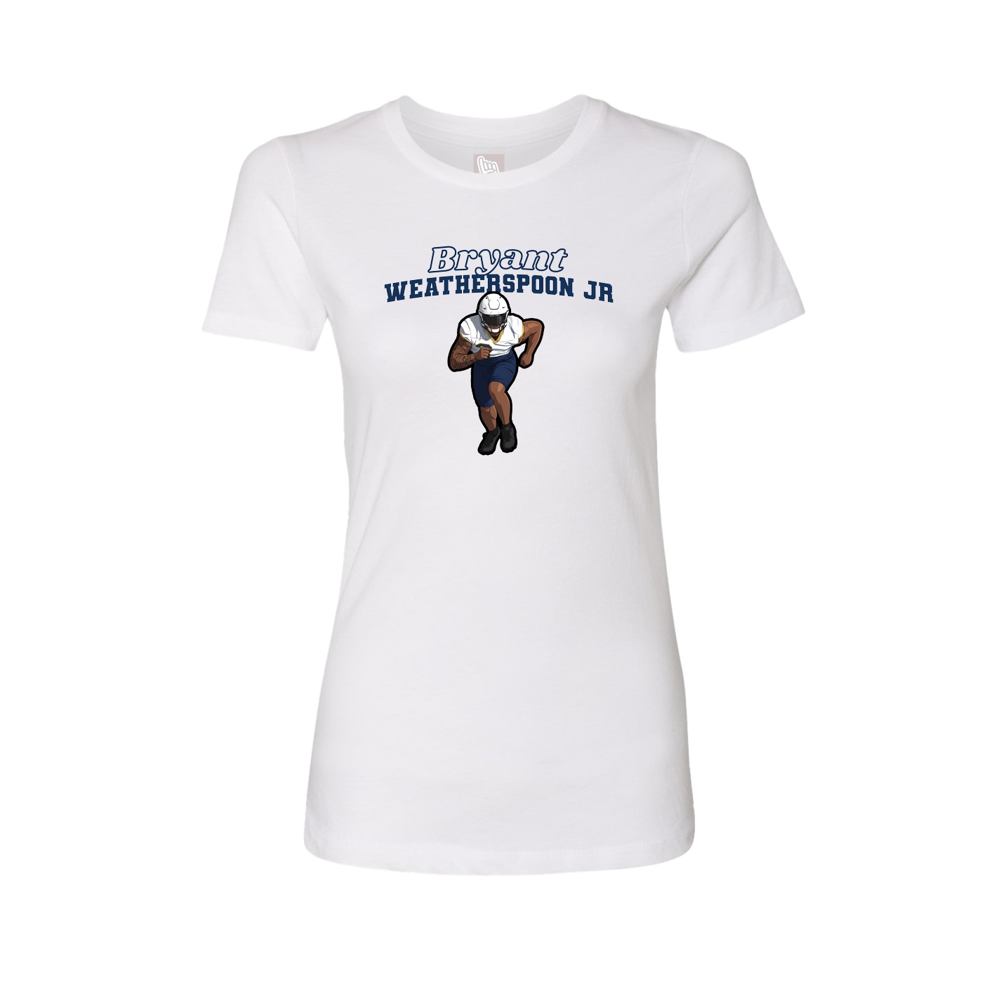 Fitted Women's Tee — Name Arch in White