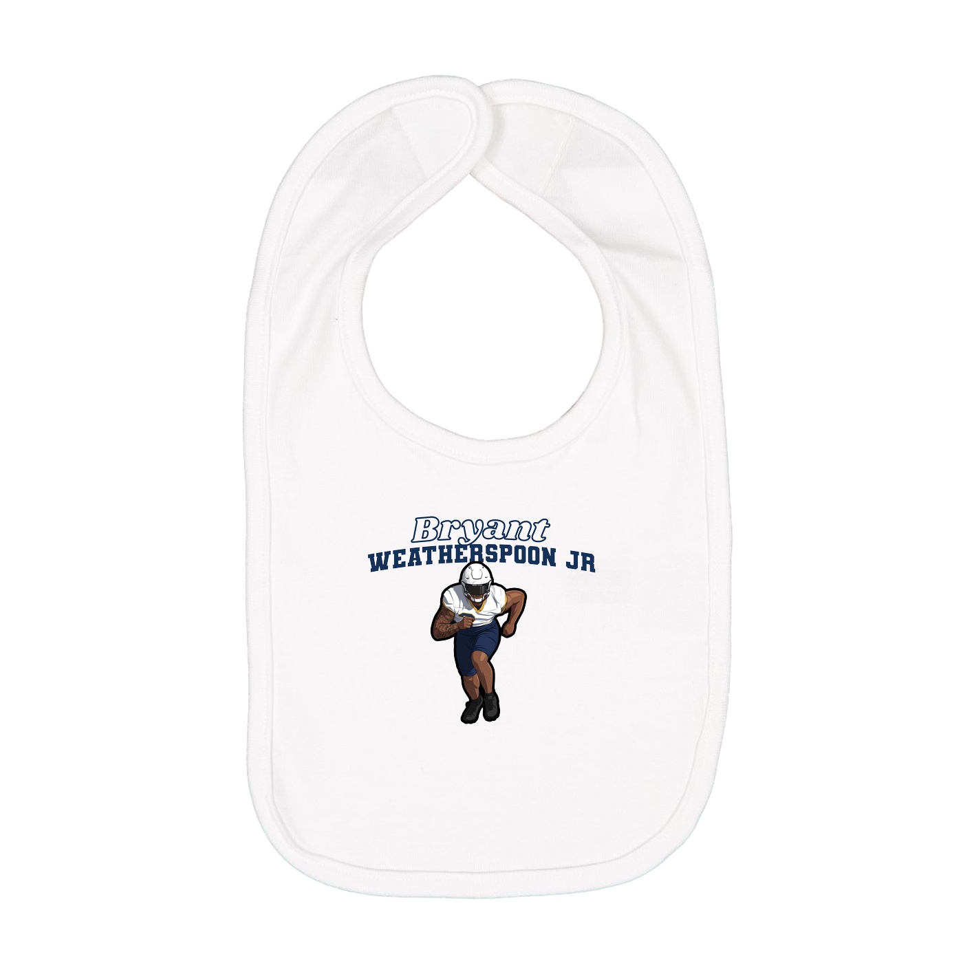 Infant Bib — Name Arch in White