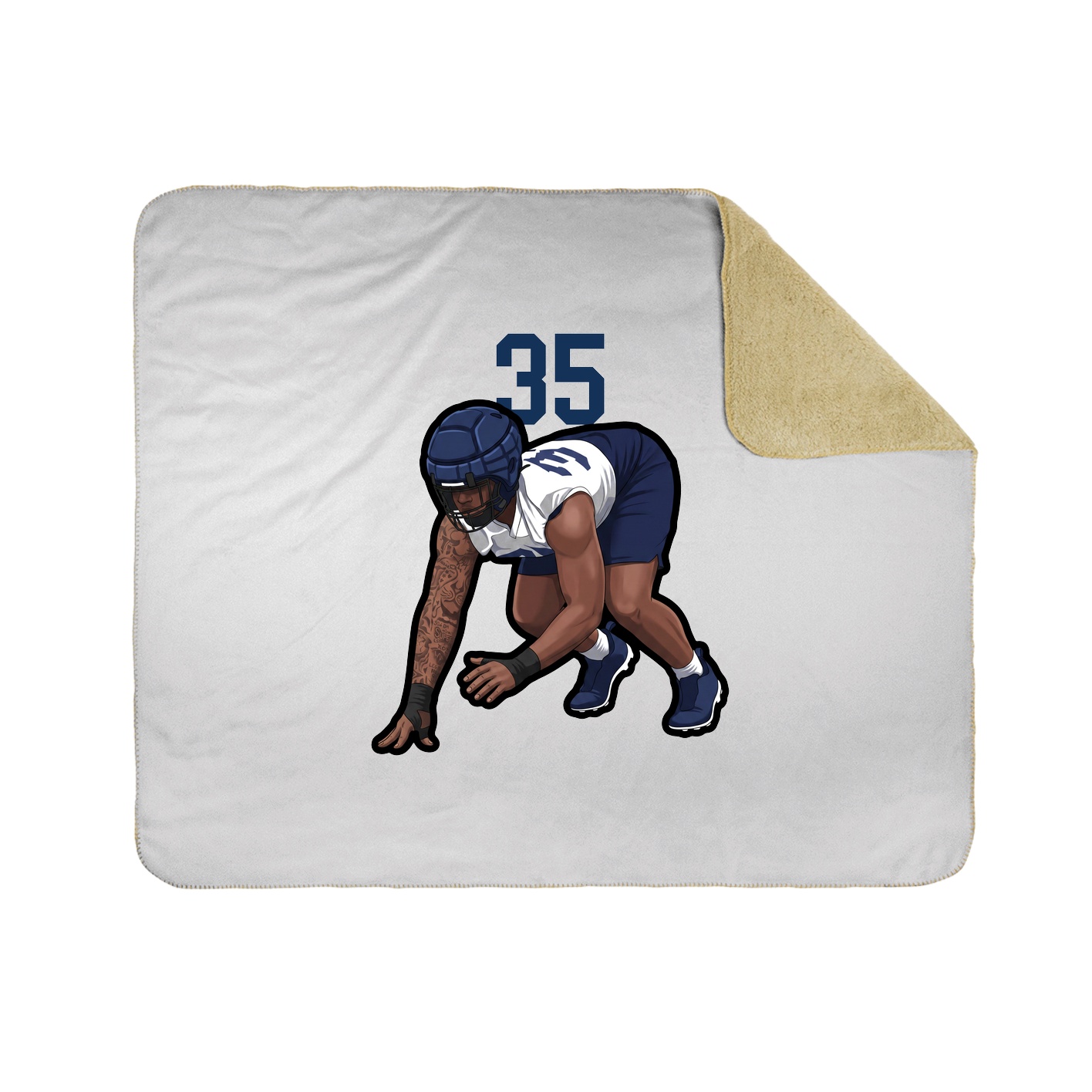 Throw Blanket — Number Top in White