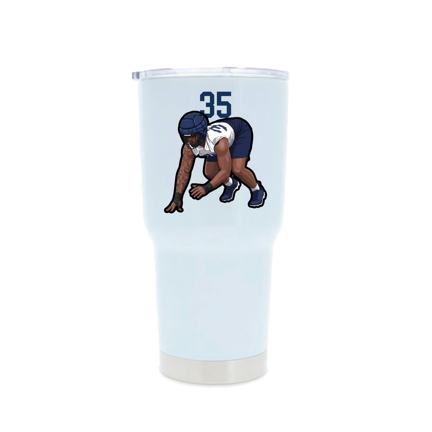30oz Stainless Steel Tumbler — Number Top in White