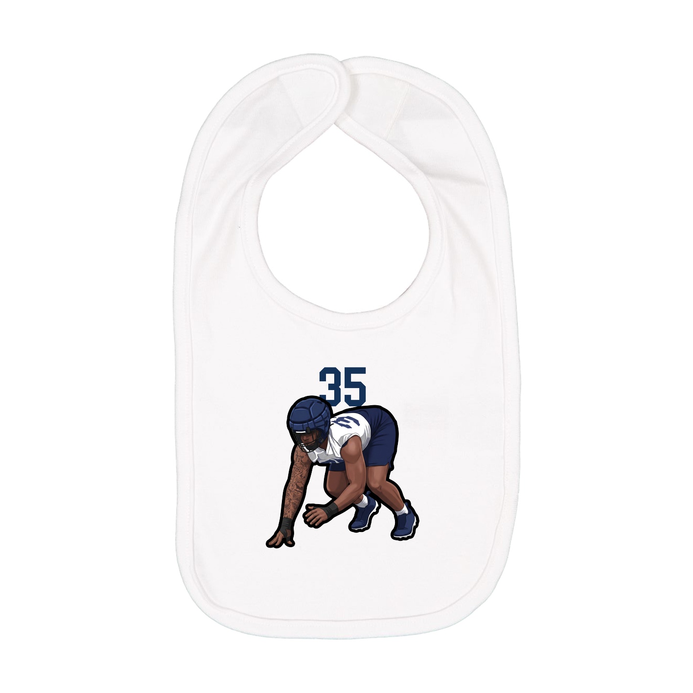 Infant Bib — Number Top in White