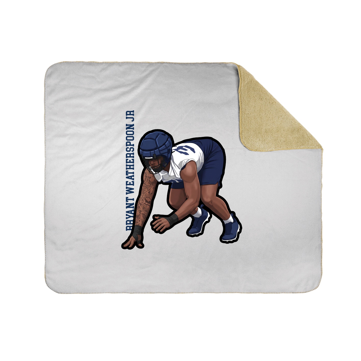Throw Blanket — Name Vertical in White