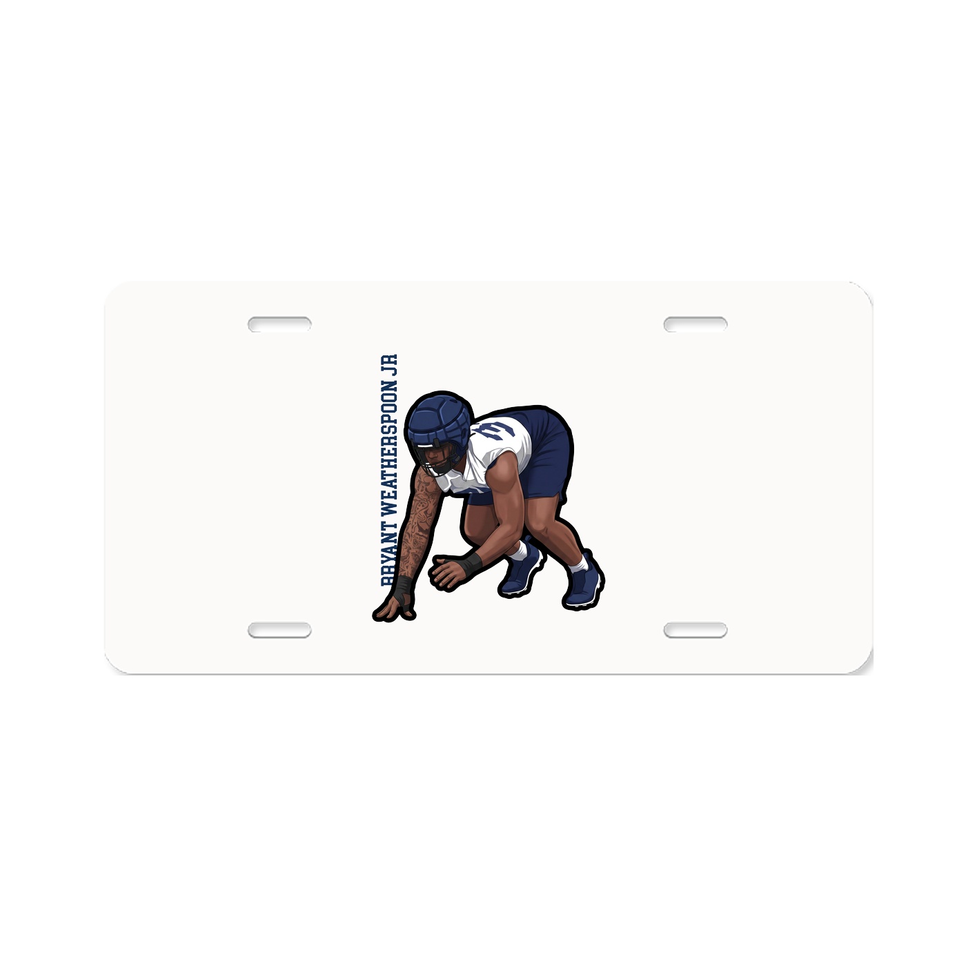 License Plate — Name Vertical in Classic