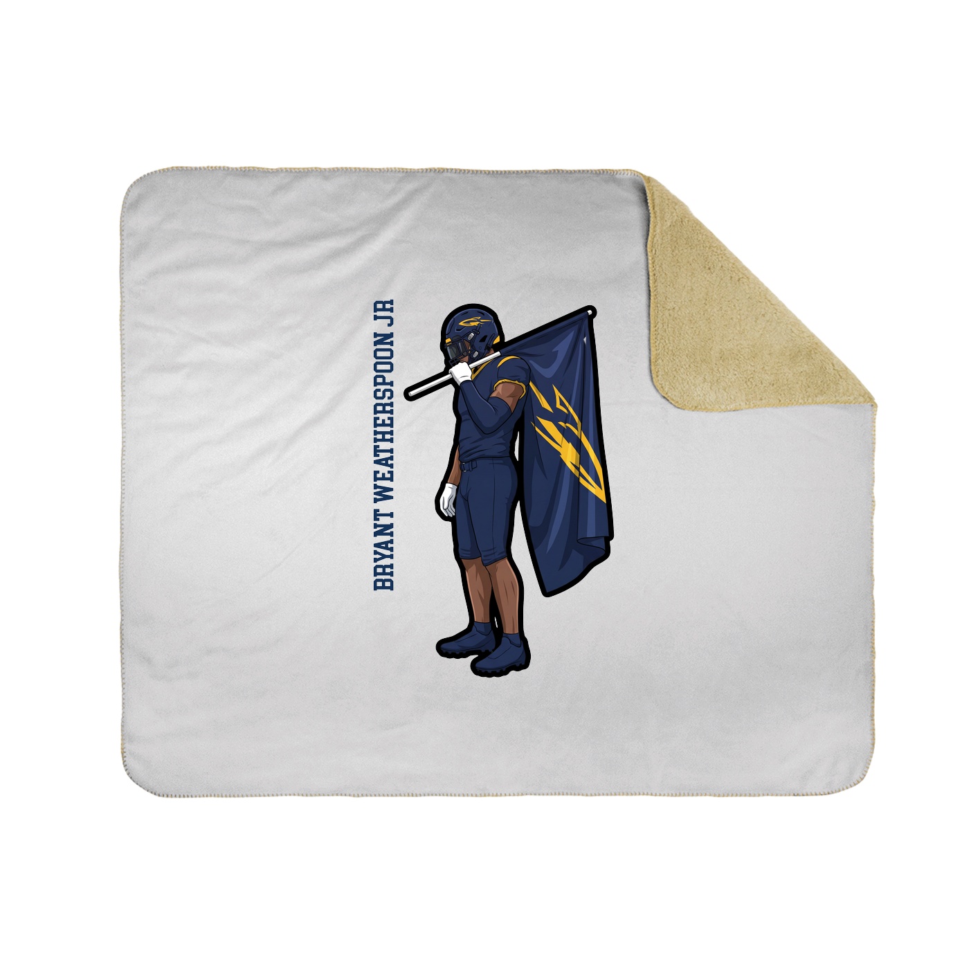 Throw Blanket — Name Vertical in White