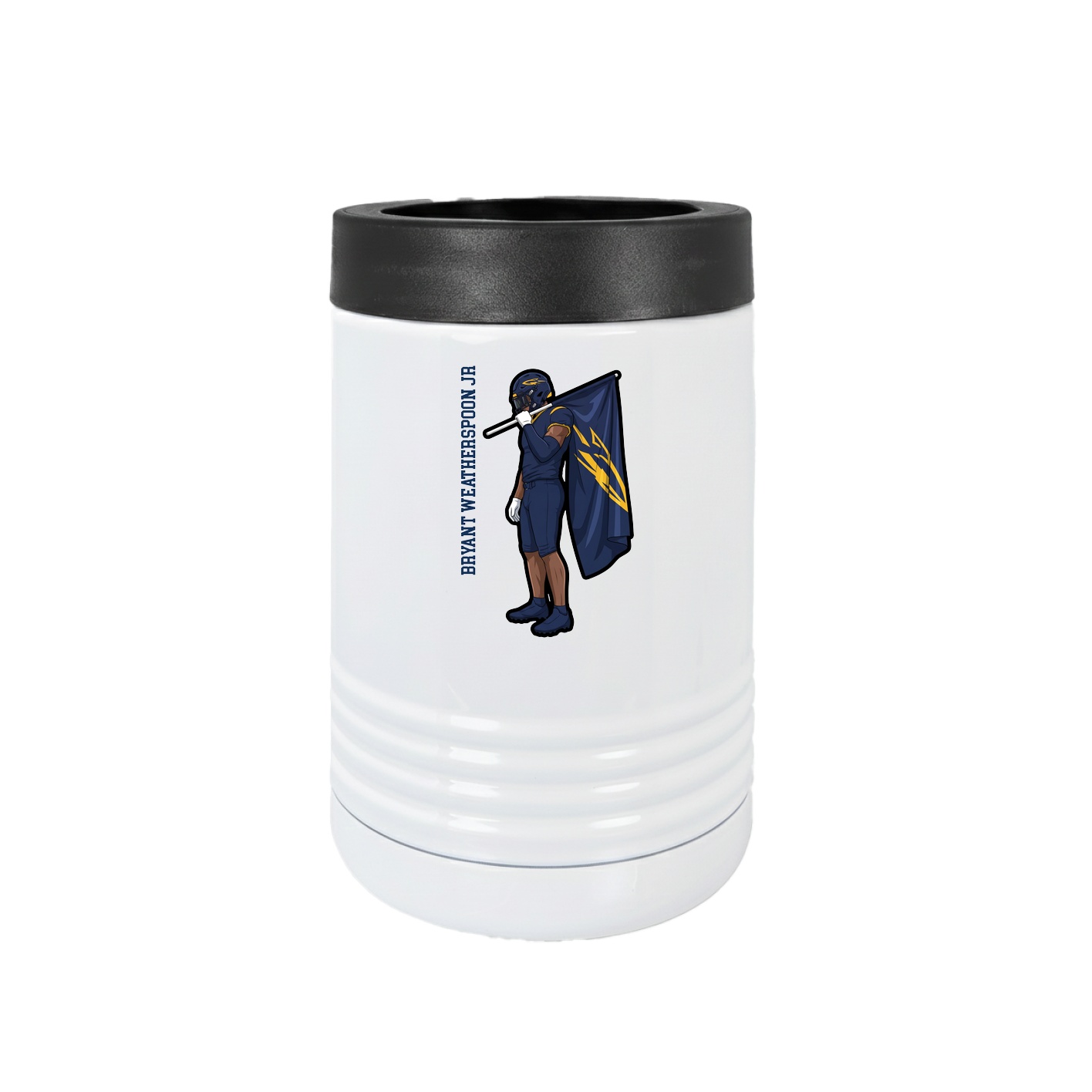 Beverage Holder — Name Vertical in White