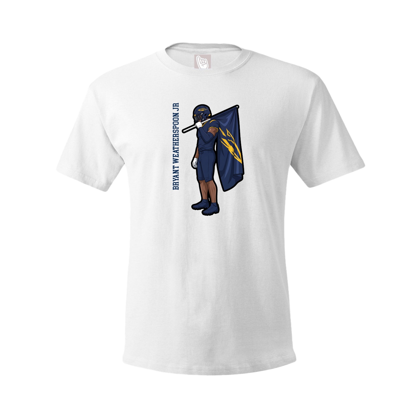 Youth Tee — Name Vertical in White
