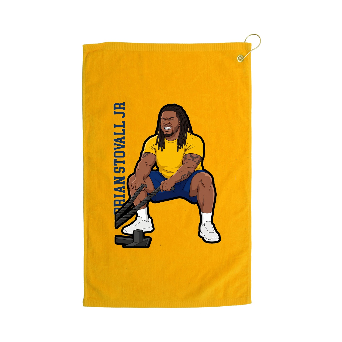Golf Towel — Name Vertical in Gold