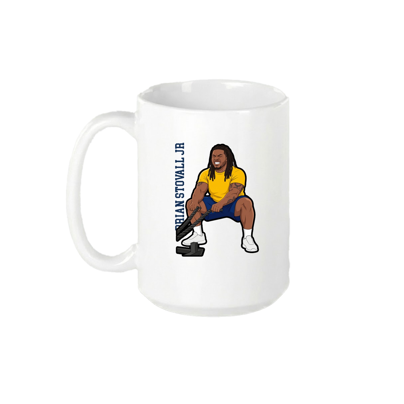 15oz Coffee Mug — Name Vertical in White