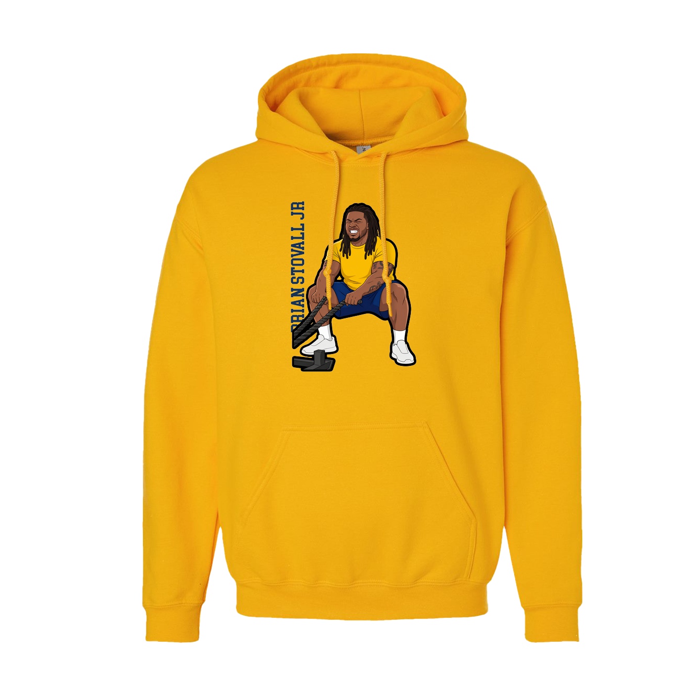 Youth Hoodie — Name Vertical in Gold