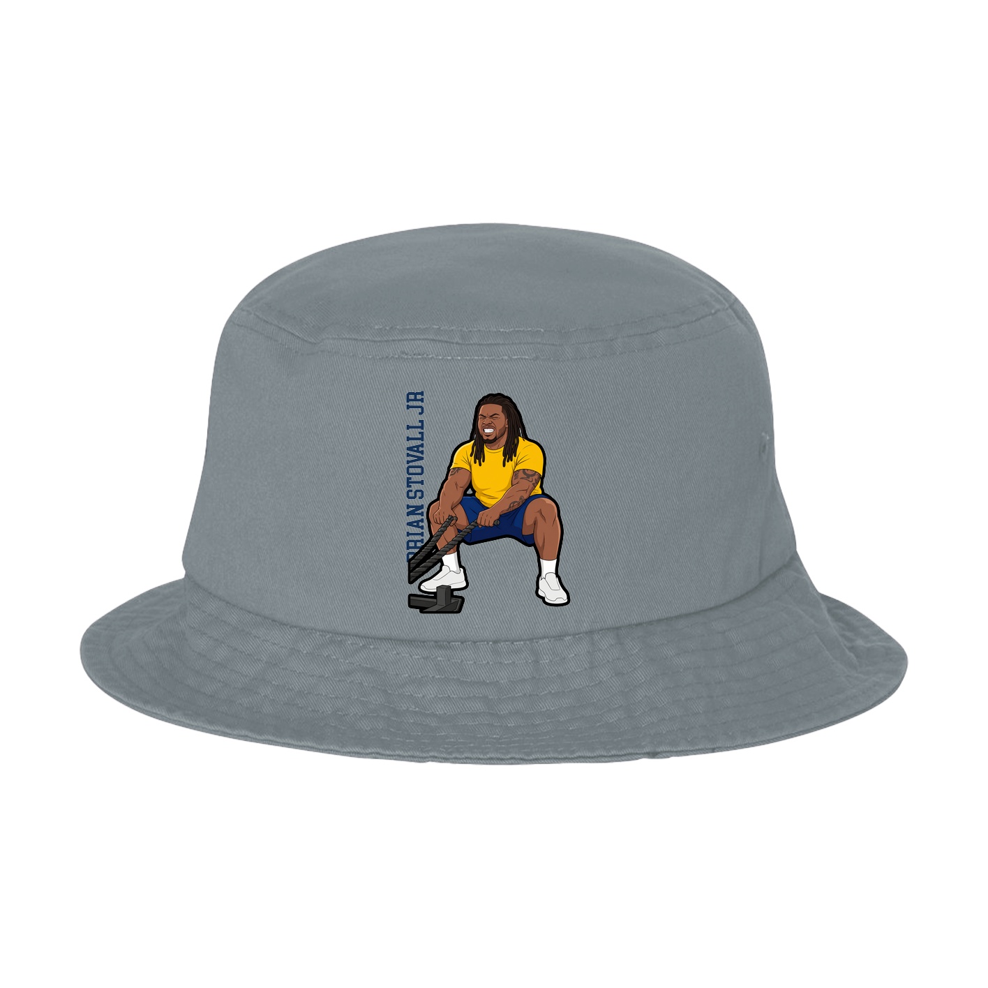 Bucket Cap — Name Vertical in Grey