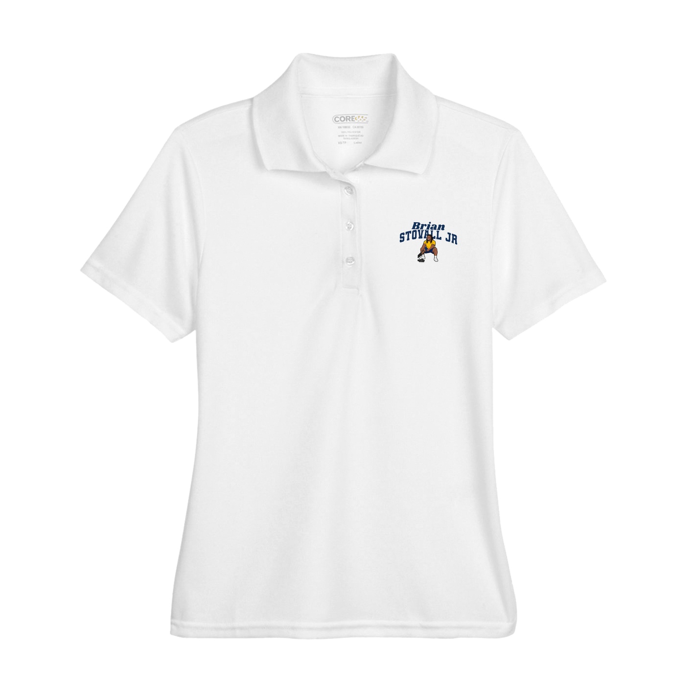 Womens Performance Polo — Signature Arch in White