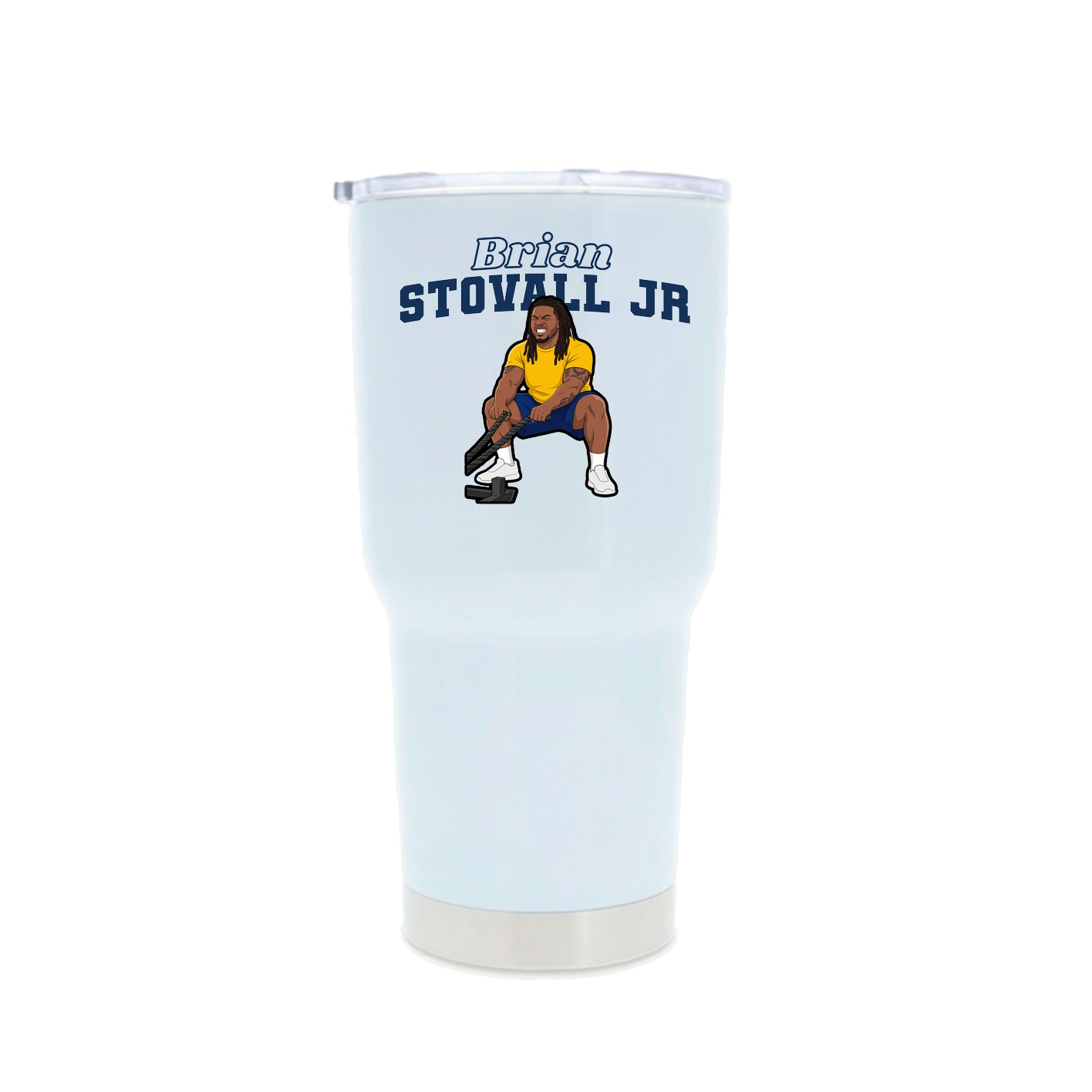 30oz Stainless Steel Tumbler — Name Arch in White