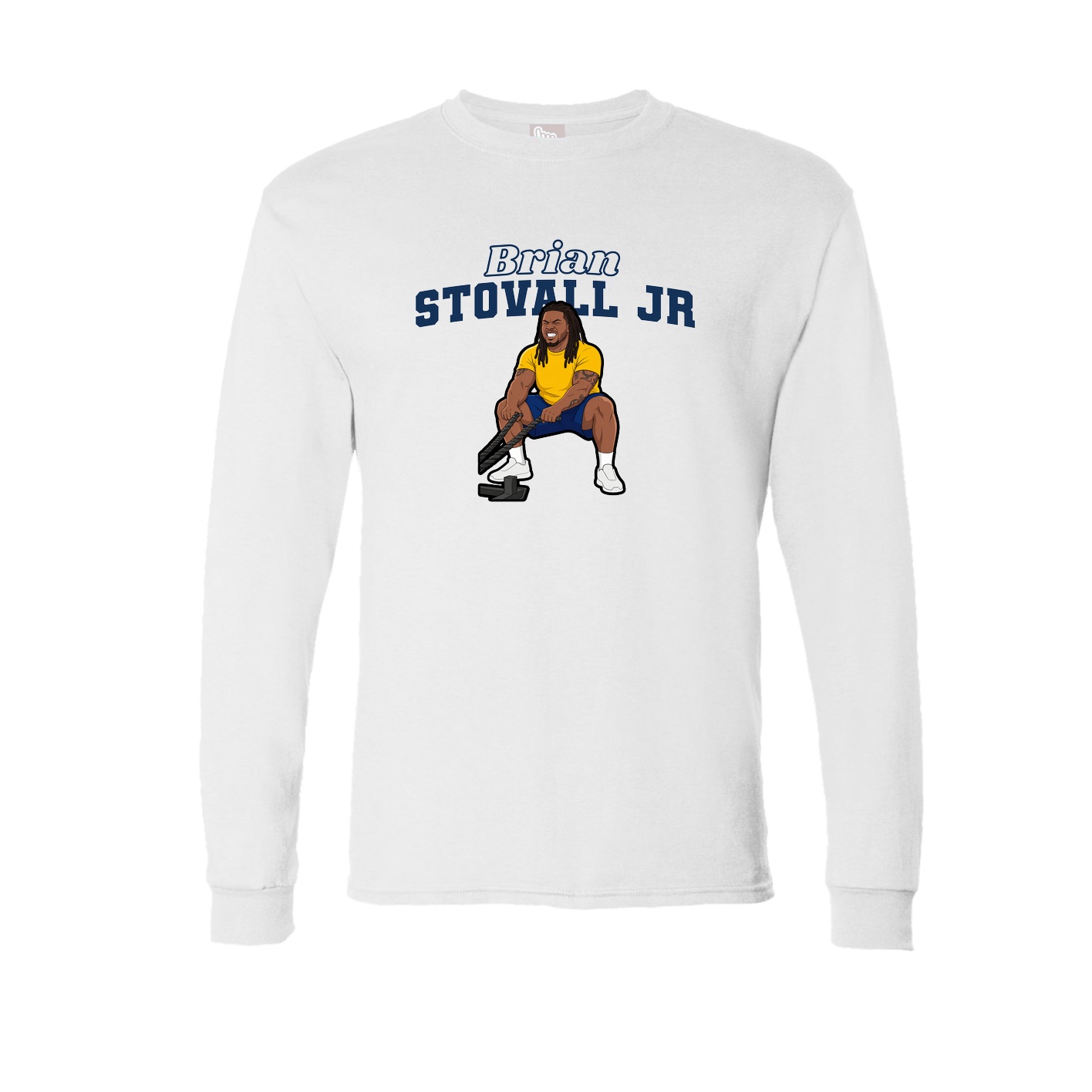 Long Sleeve Tee — Name Arch in White