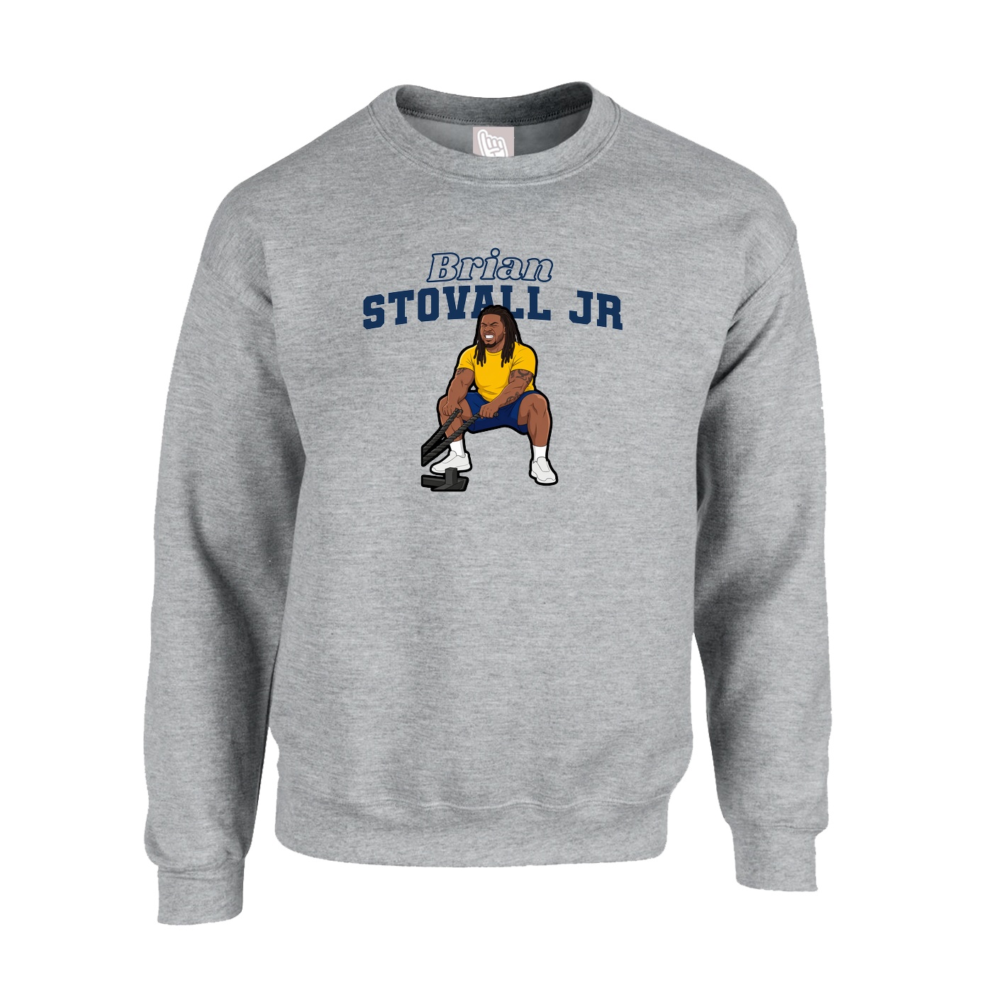 Fleece Crew — Name Arch in Grey