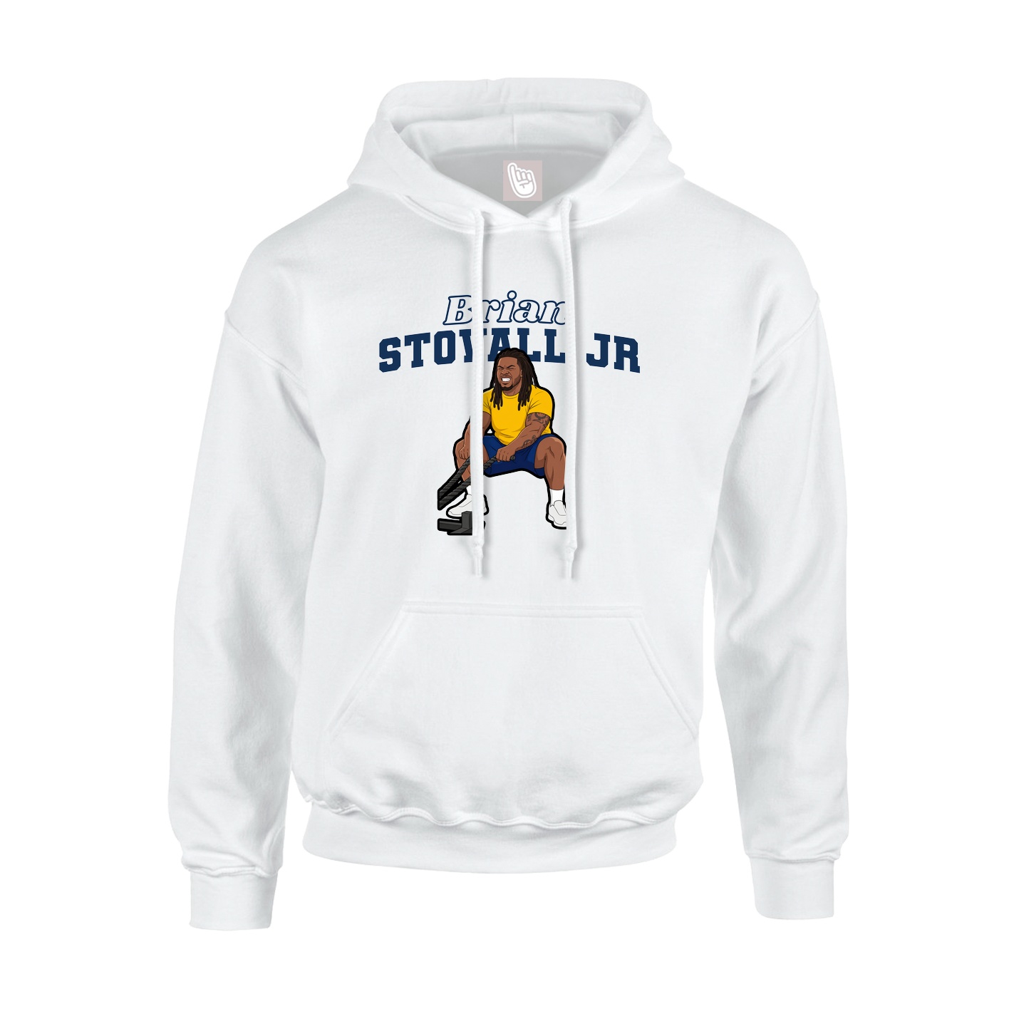 Youth Hoodie — Name Arch in White