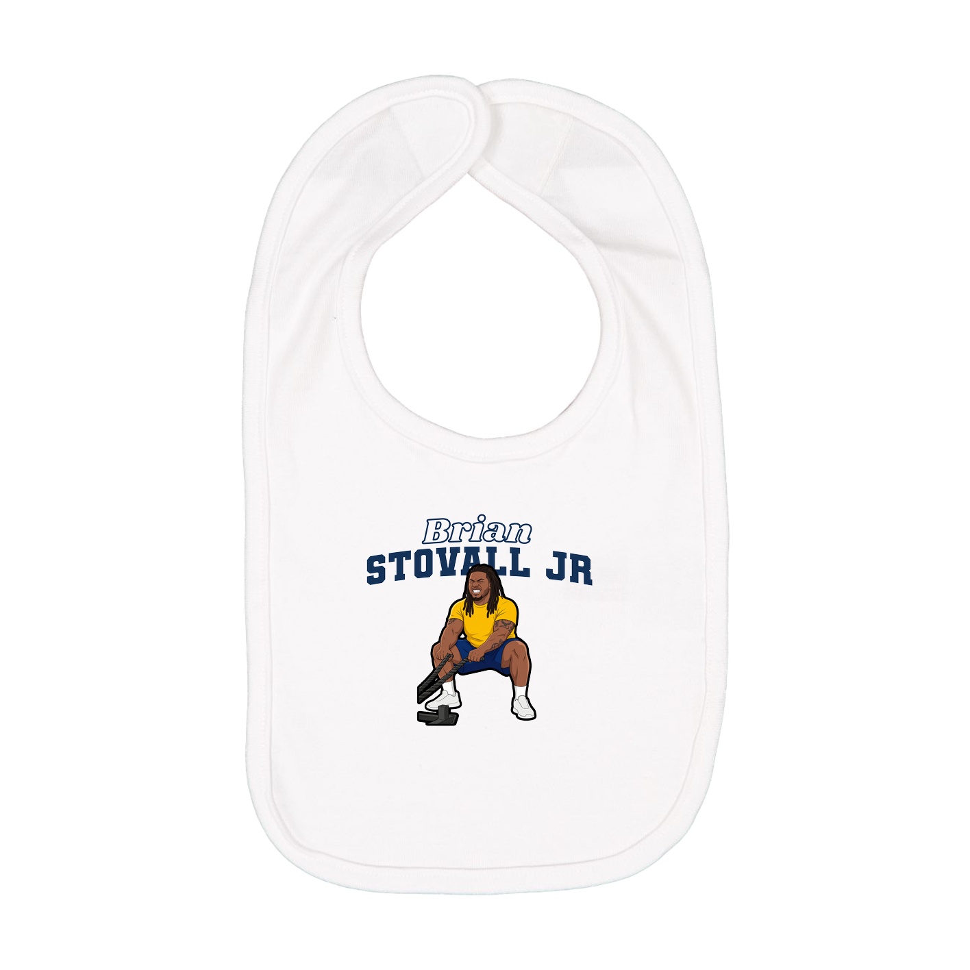 Infant Bib — Name Arch in White