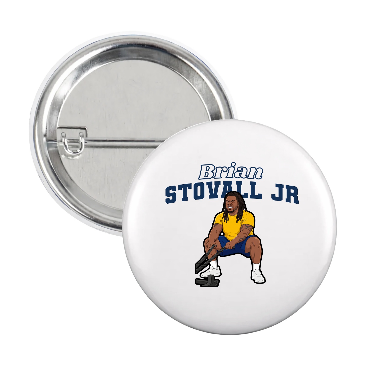 Game Day Button — Name Arch in White