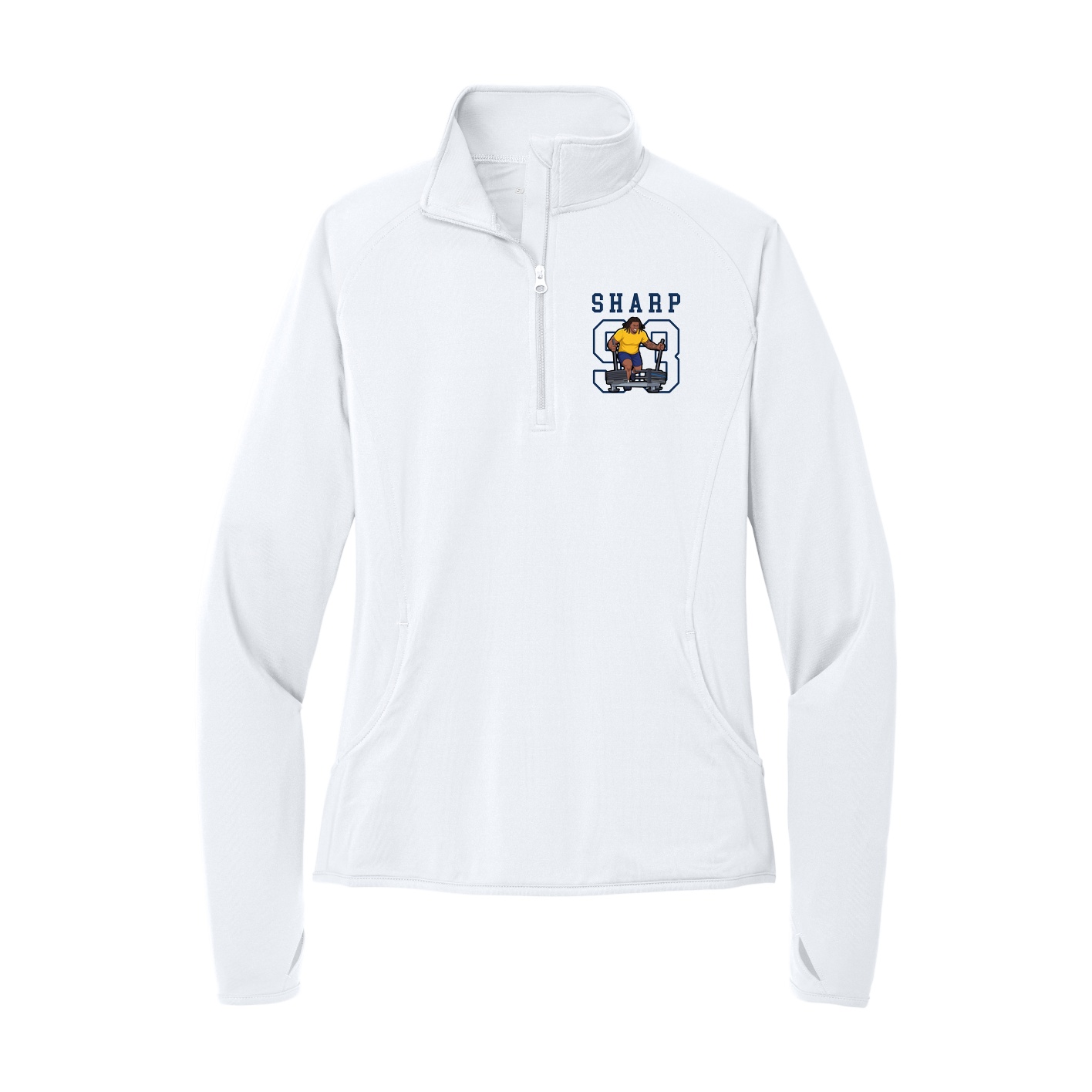 Women's Q-Zip Pullover — Shirsey in White