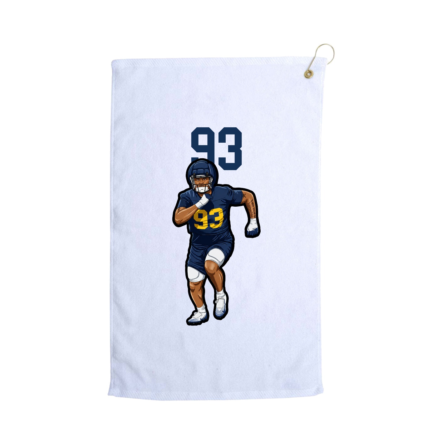 Golf Towel — Number Top in White
