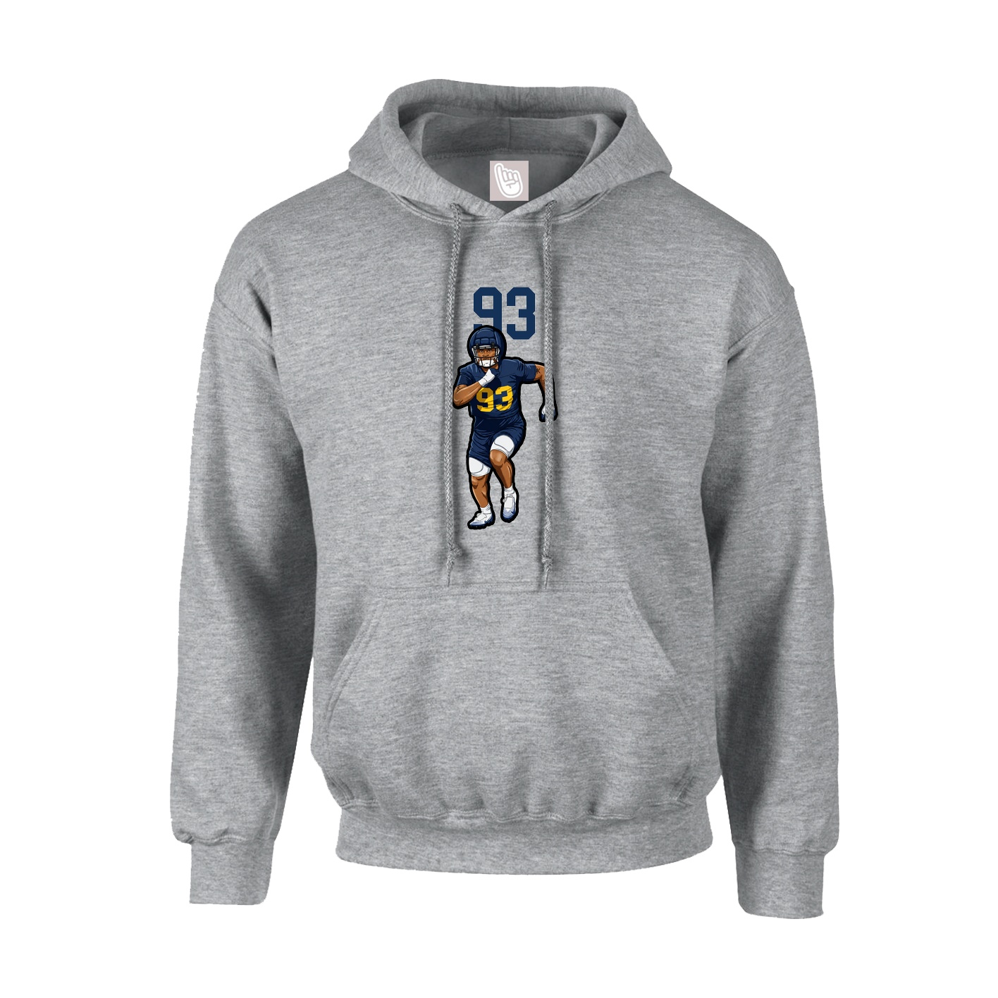 Youth Hoodie — Number Top in Grey