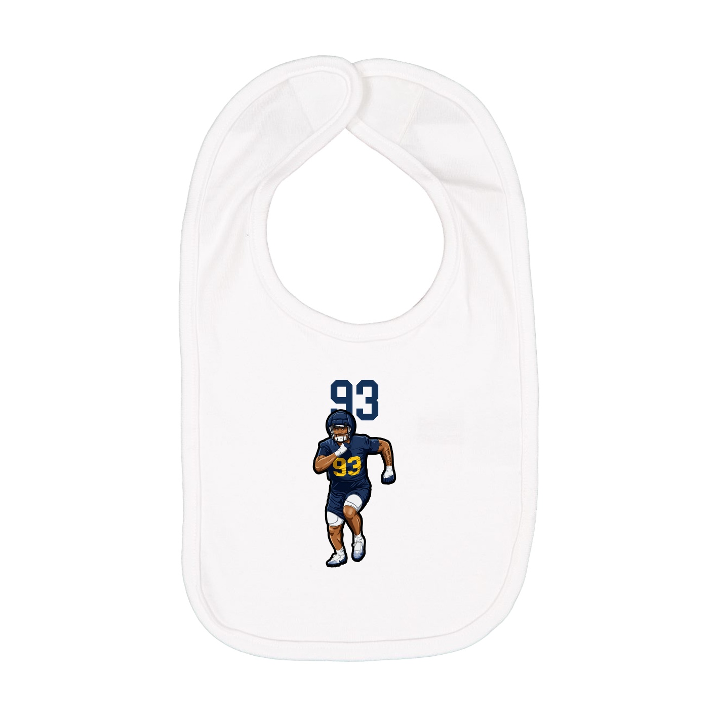 Infant Bib — Number Top in White
