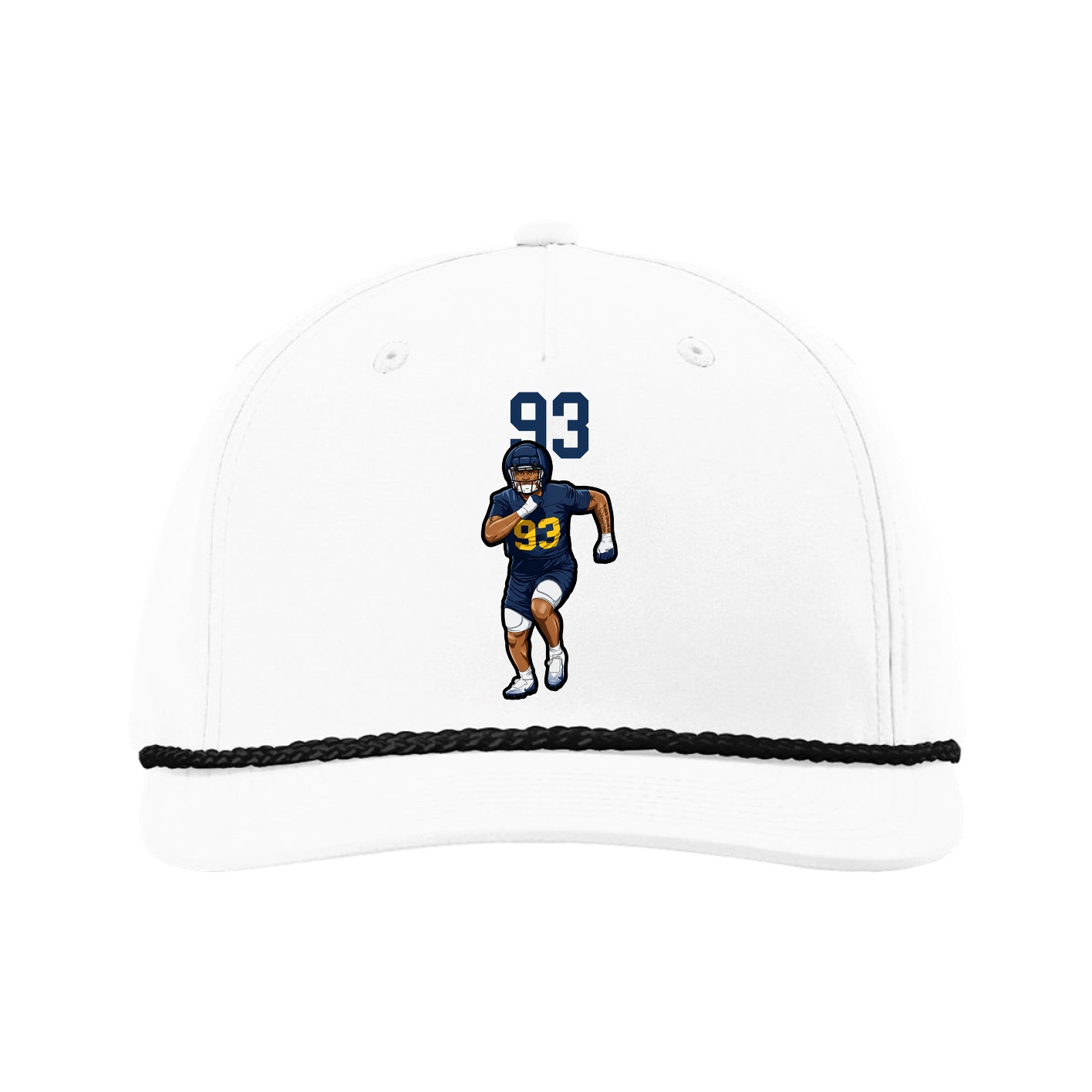 Five-Panel Classic Rope Cap — Number Top in White