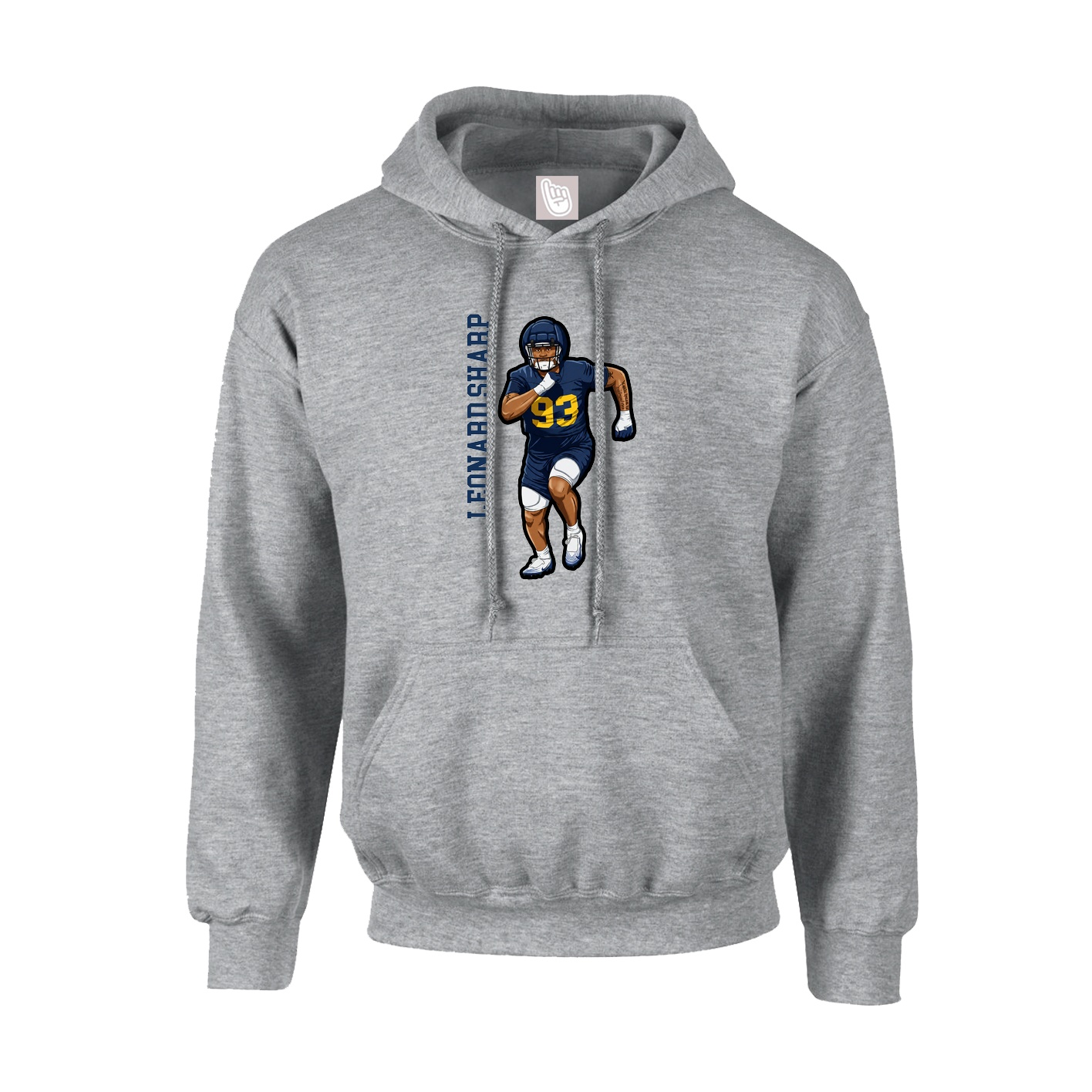 Hoodie — Name Vertical in Grey