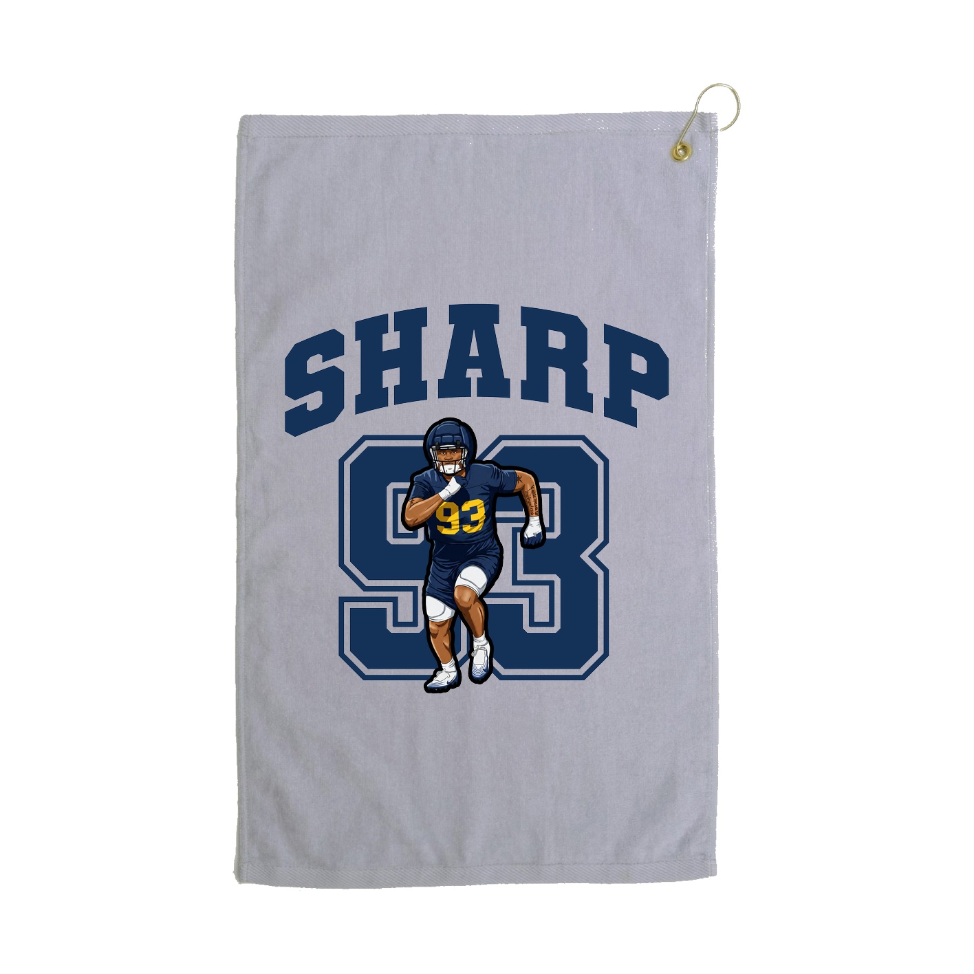 Golf Towel — Number in Grey