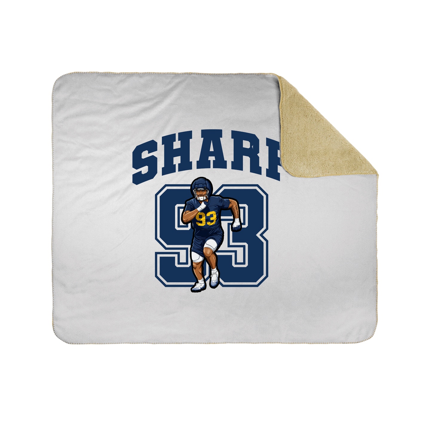 Throw Blanket — Number in White