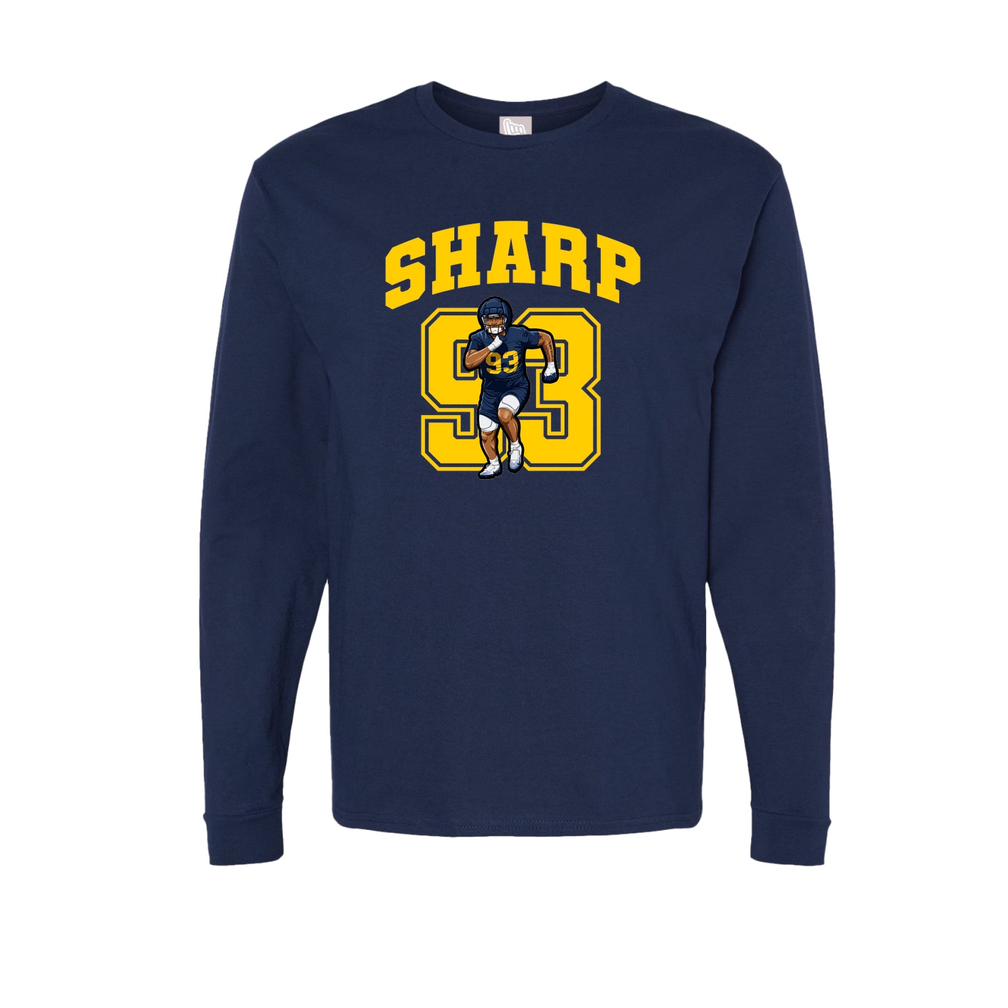 Long Sleeve Tee — Number in Navy