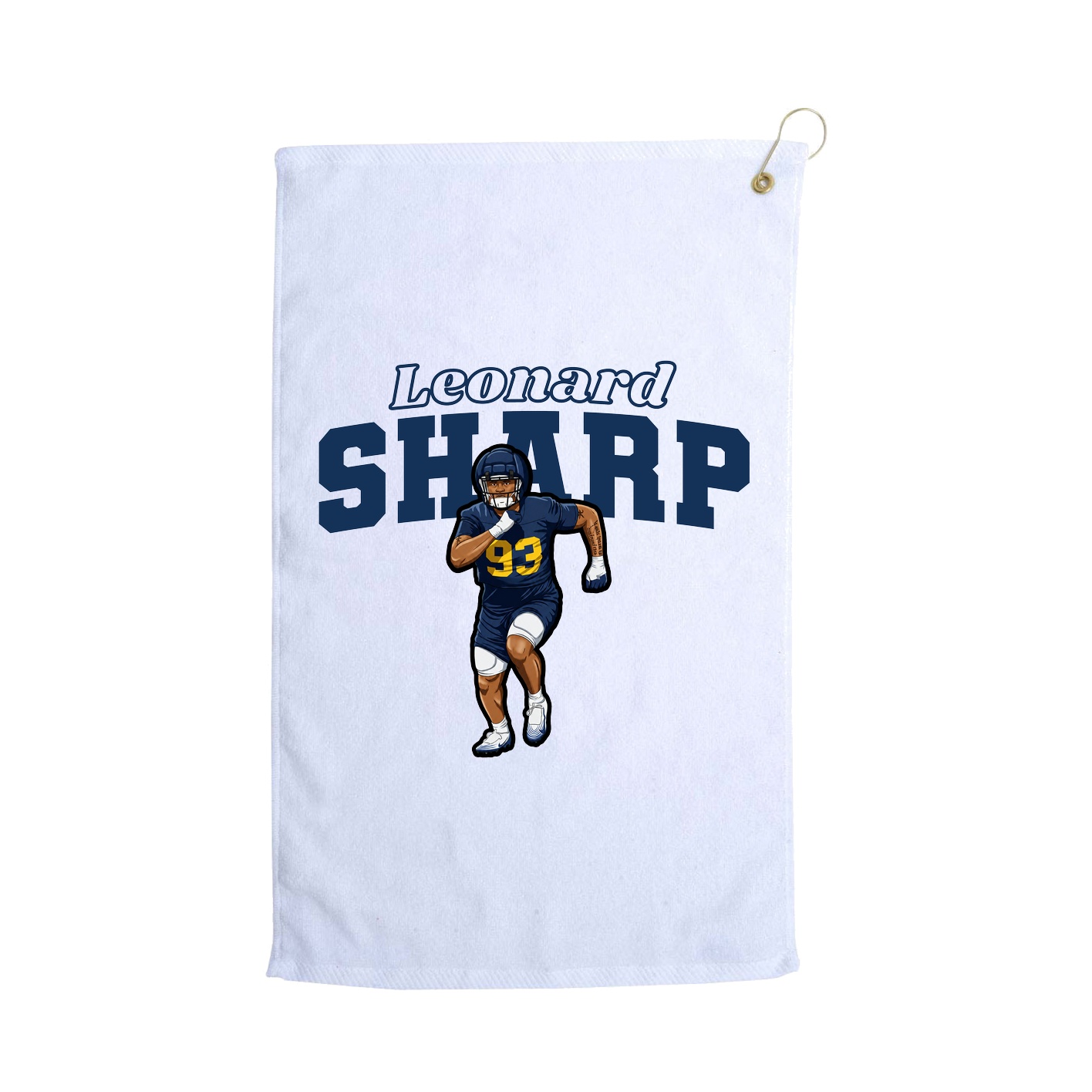 Golf Towel — Name Arch in White
