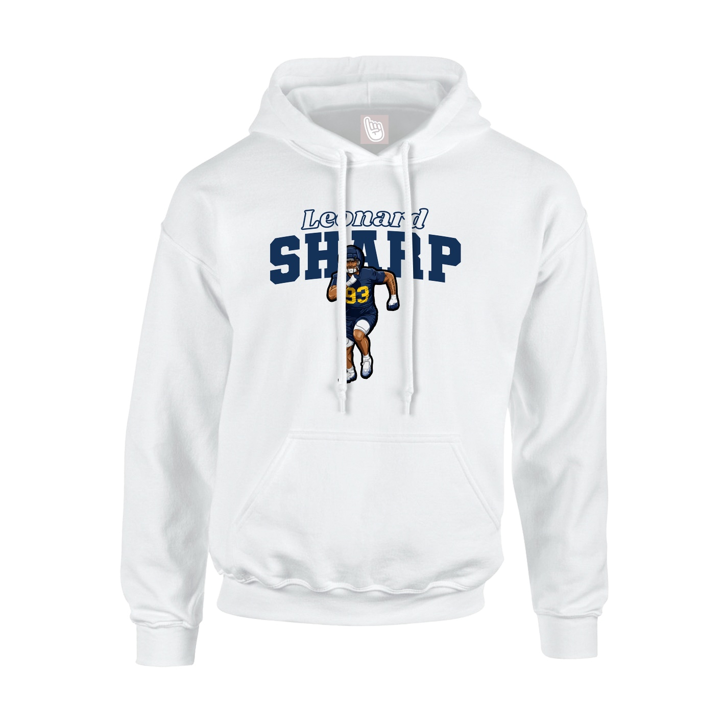 Youth Hoodie — Name Arch in White