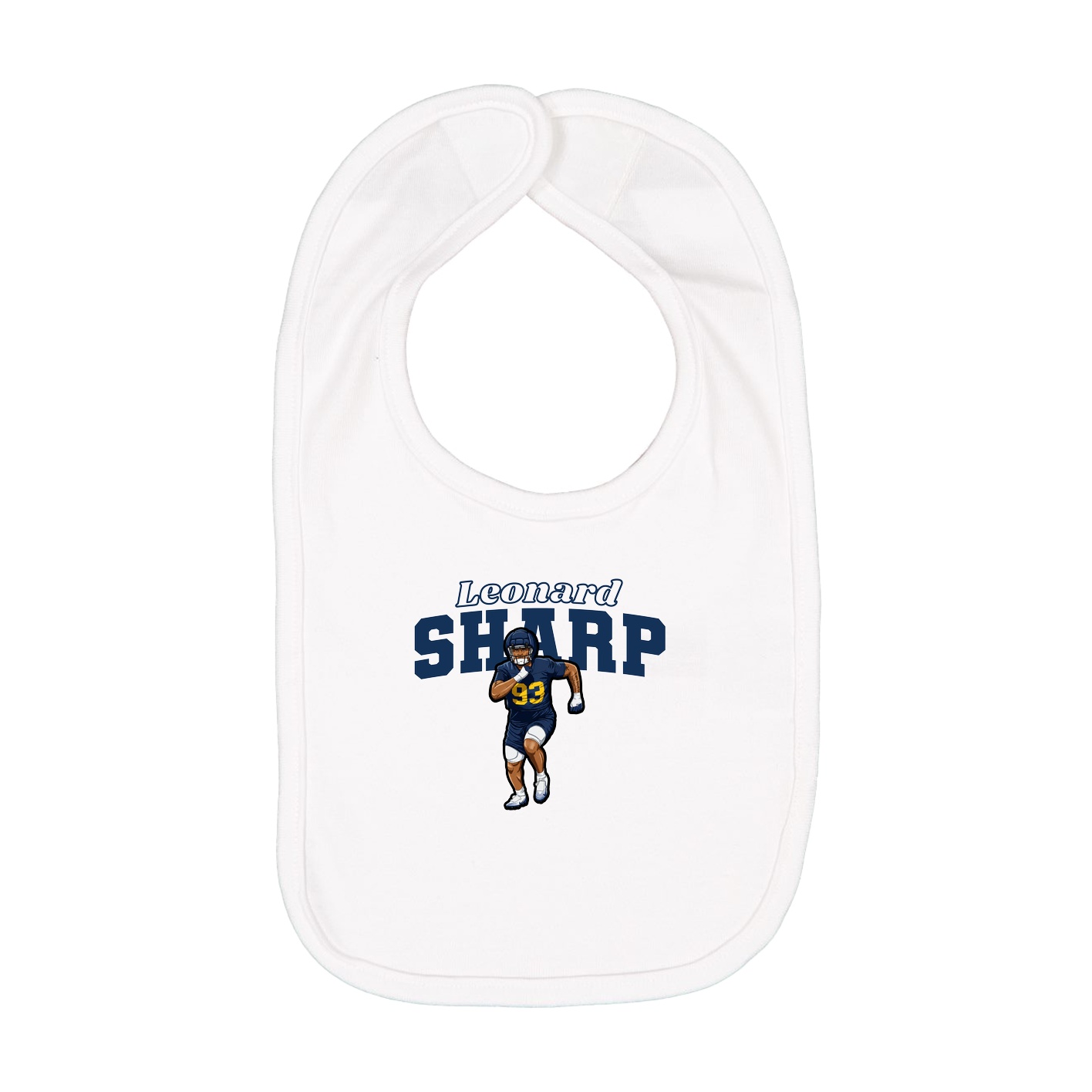 Infant Bib — Name Arch in White