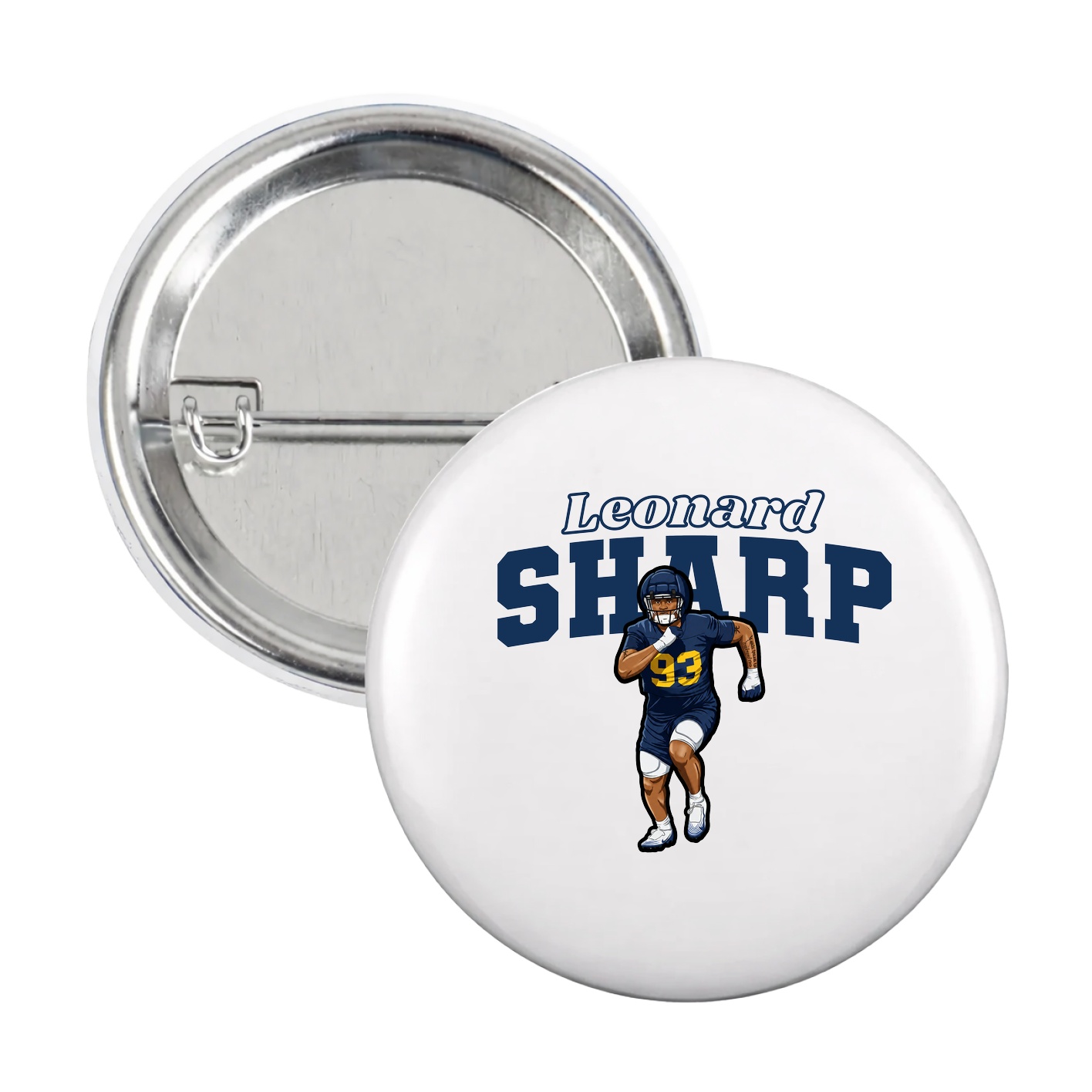 Game Day Button — Name Arch in White