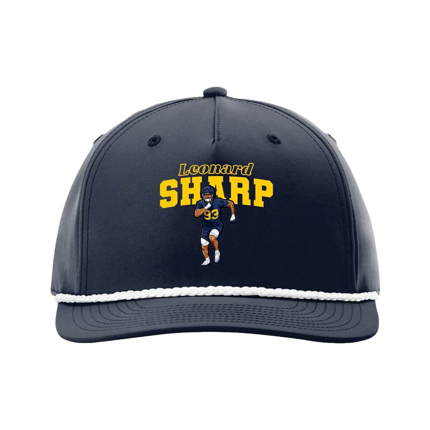 Five-Panel Classic Rope Cap — Name Arch in Navy
