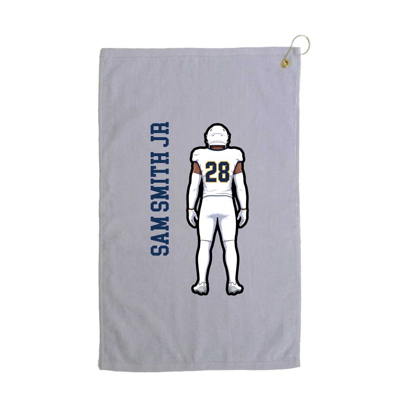 Golf Towel — Name Vertical in Grey